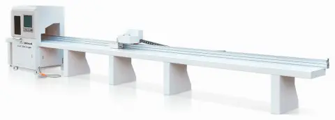 Автоматический торцовочный станок с поворотным столом и толкателем EcoWood Cut 230 Angle