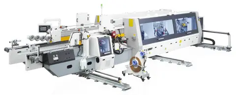 Двухсторонний кромкооблицовочный станок Nanxing NB7HS2P-PC